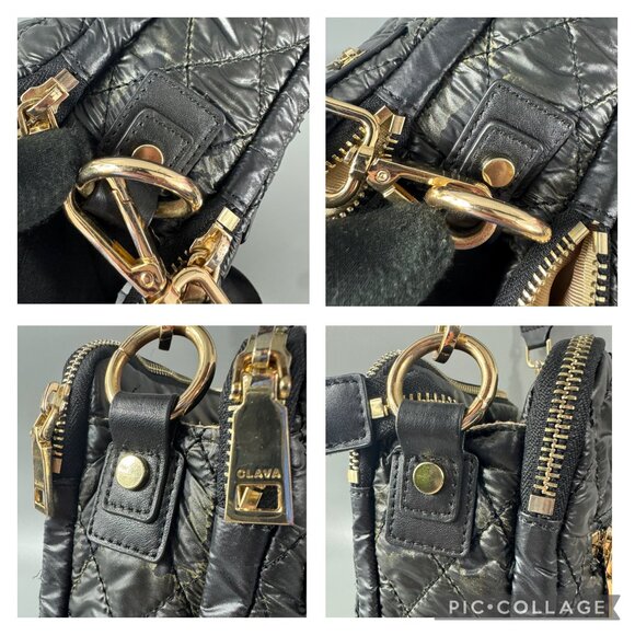 Clava Black Square Quilted Crossbody Bag - Picture 9 of 14